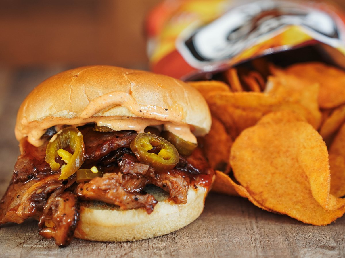 Hot Texan — Beef brisket, pickled jalapeños, and spicy aioli.